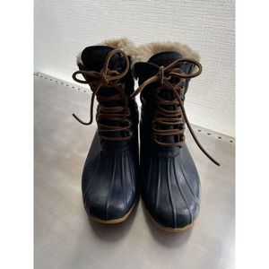 EUC SPERRY Top Sider Navy and Charcoal Quilted Boots SZ 8M